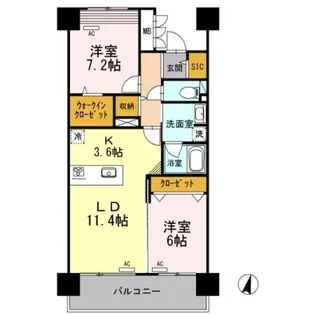 ロイヤルパークス若葉台【11階】の間取り