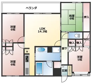 サーパス桜ヶ丘【5階】の間取り