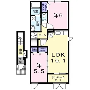 モンテ ヴェルディ【2階】の間取り