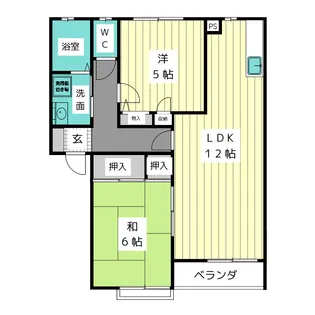 グリーンフィールズ汐見 C棟【2階】の間取り