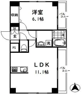 グランツアベニュー新中野【7階】の間取り
