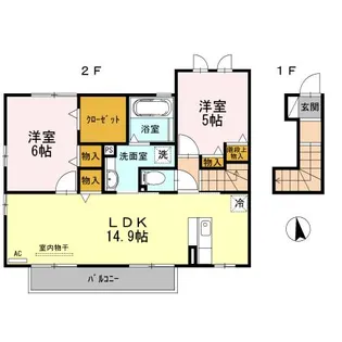 クアトロポルテ【2階】の間取り