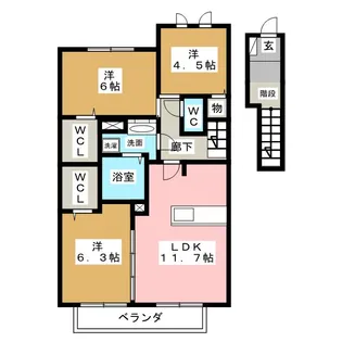 リヴァージュII【2階】の間取り