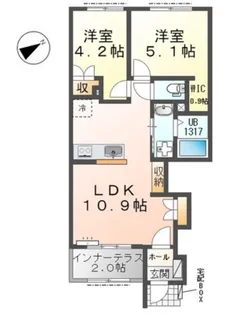 トゥインクル カワナ【1階】の間取り