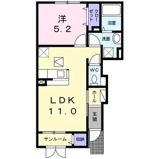 エム・エイチ キューブド【1階】の間取り