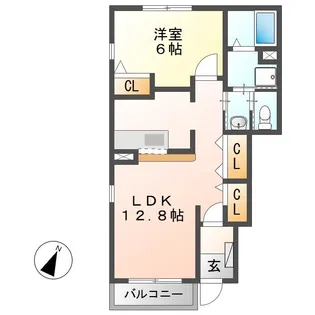 レクサス共栄E【1階】の間取り