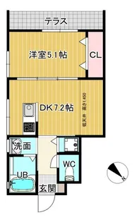 リブエール水田【1階】の間取り