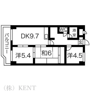 マンションブリッジ(ハシモトビル)【7階】の間取り