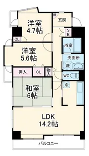 ライオンズマンション朝霞本町【3階】の間取り