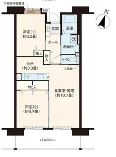 URルゼフィール金楽寺町【8階】の間取り