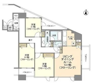 HF白金高輪レジデンス【6階】の間取り