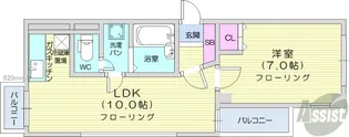 ラフィネマルタ札幌【4階】の間取り