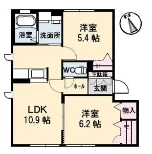 ヴァン・ベール D棟【1階】の間取り