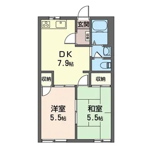 ティーズコートB【1階】の間取り