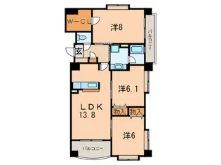 シティプラザ芦屋西【3階】の間取り