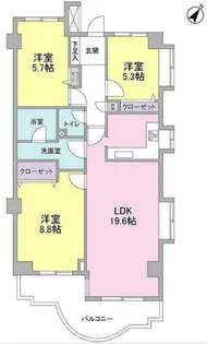 ブロンズストーン宇田川【3階】の間取り