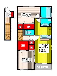 サニーフラット【2階】の間取り