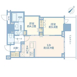 ブランズタワー豊洲【17階】の間取り