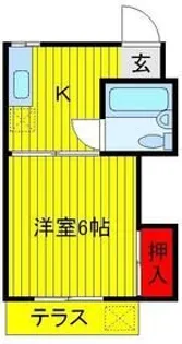シャトン三山【2階】の間取り