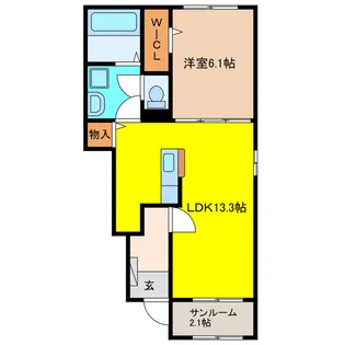 クレストコート瀬部II【1階】の間取り