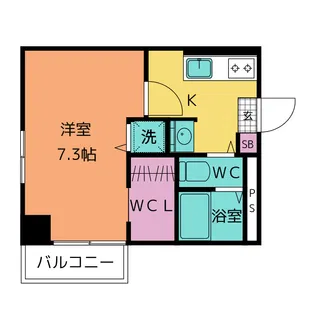 パークサイドアパートメンツ・パーソンズ【3階】の間取り