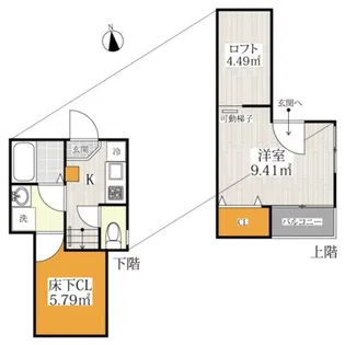コンフォートベネフィス箱崎7【1階】の間取り