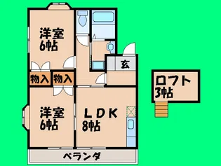 ハーモニーハイツC【2階】の間取り