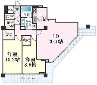 アーバンライフ神戸三宮ザ・タワー【27階】の間取り