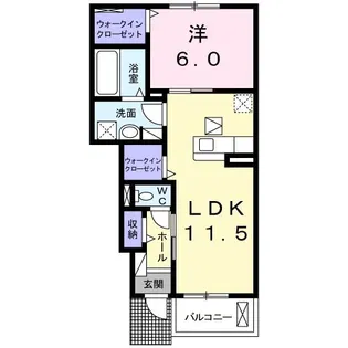 デュオ ヴィータ フェリス【1階】の間取り