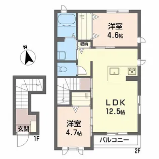 フォン・ボルタ B棟【2階】の間取り