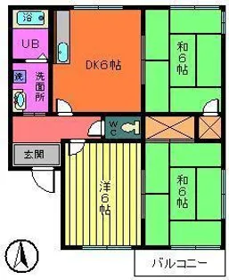 フレグランス室伏【1階】の間取り