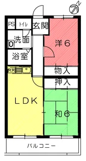 平成ハイツ東名坂【2階】の間取り