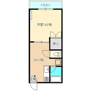 1DKの間取り画像