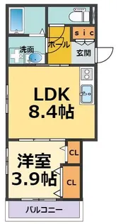 ブリリオ甲子園【1階】の間取り