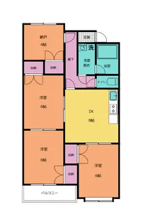 栃木県宇都宮市簗瀬2【マンション】の間取り