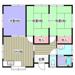 シロマルハイツA棟【1階】の間取り