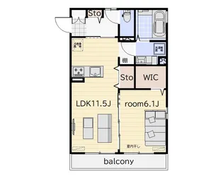 ハレアカラ【1階】の間取り