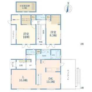神奈川県横浜市青葉区しらとり台【一戸建】の間取り