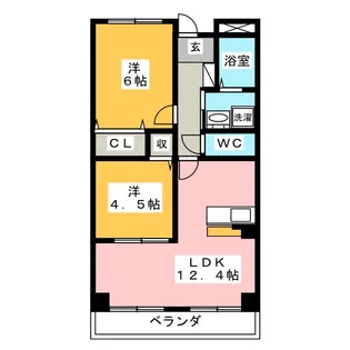 シャンテ池場【3階】の間取り