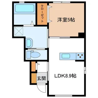 ジードルング浜方 エアスト【1階】の間取り