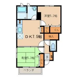 埼玉県川口市大字里【アパート】の間取り
