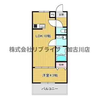 1LDKの間取り画像