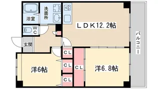 2LDKの間取り画像