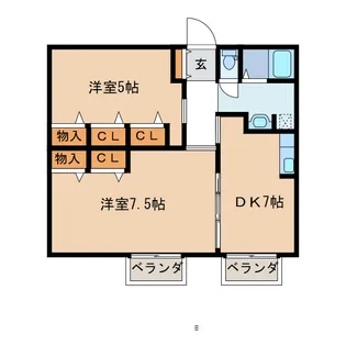 プリムローズ大野II【2階】の間取り