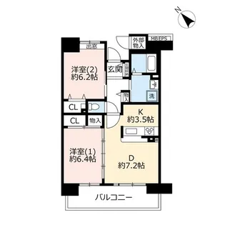 URコンフォール鶴瀬【4階】の間取り