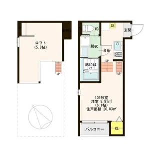 ハーモニーテラス姫里【1階】の間取り