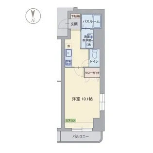 1Kの間取り画像