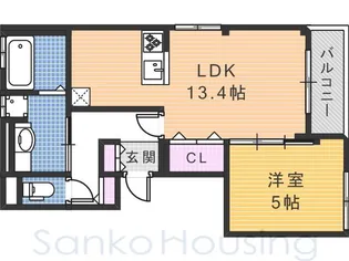 LS RESIDENCE NAKAMOZU【1階】の間取り