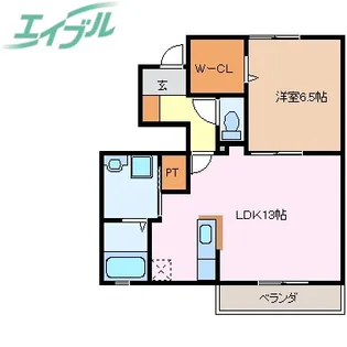 M’Sコート A【1階】の間取り
