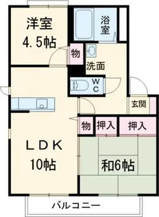 ロアンヌA【1階】の間取り